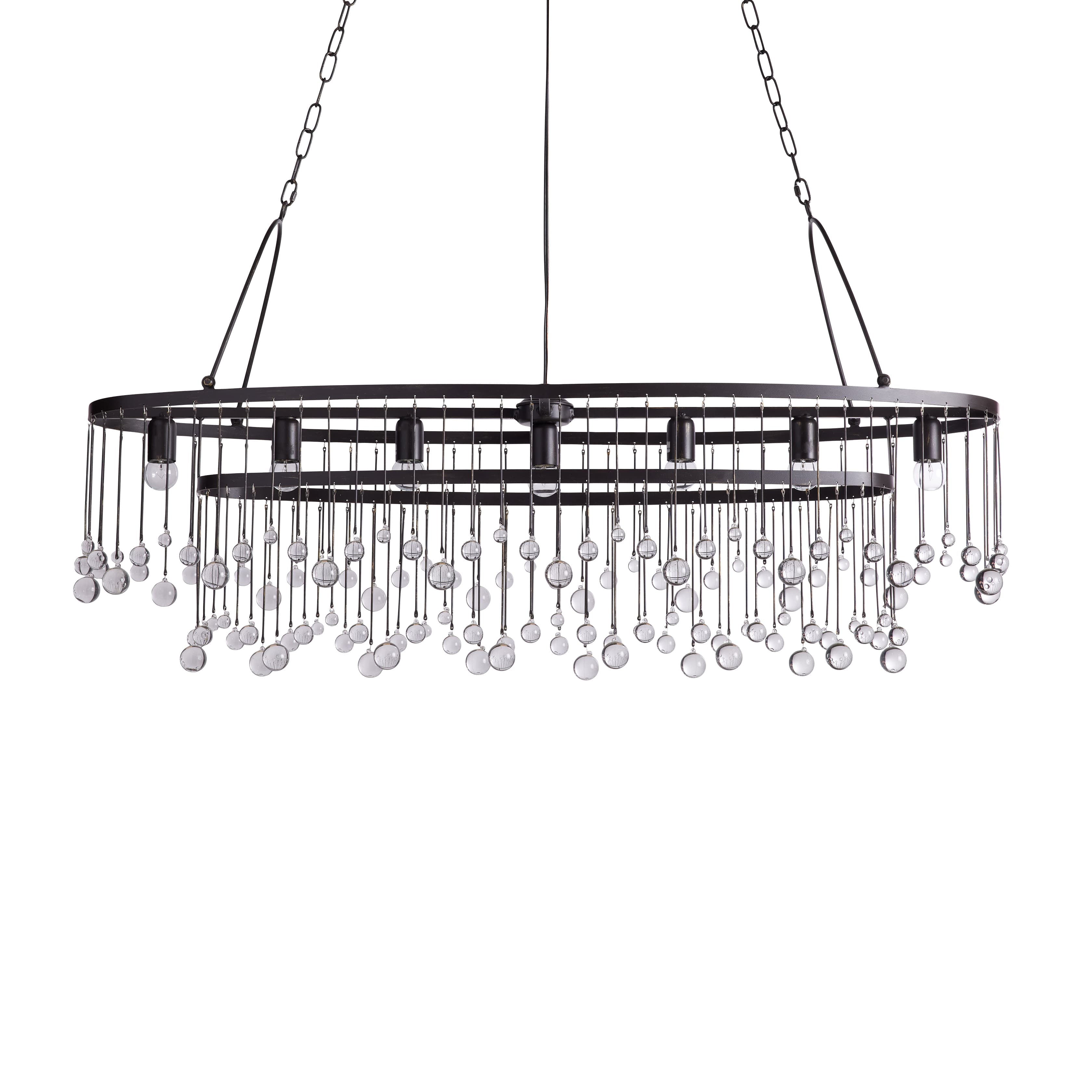 Aubrey Crystal Ball Oval Chandelier 7 Lights