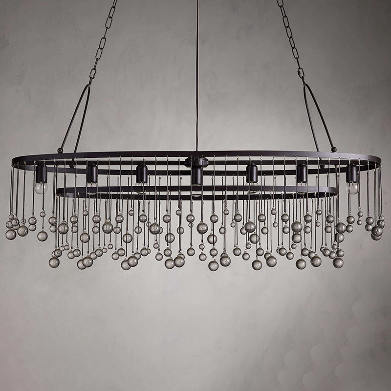 Aubrey Crystal Ball Oval Chandelier 7 Lights