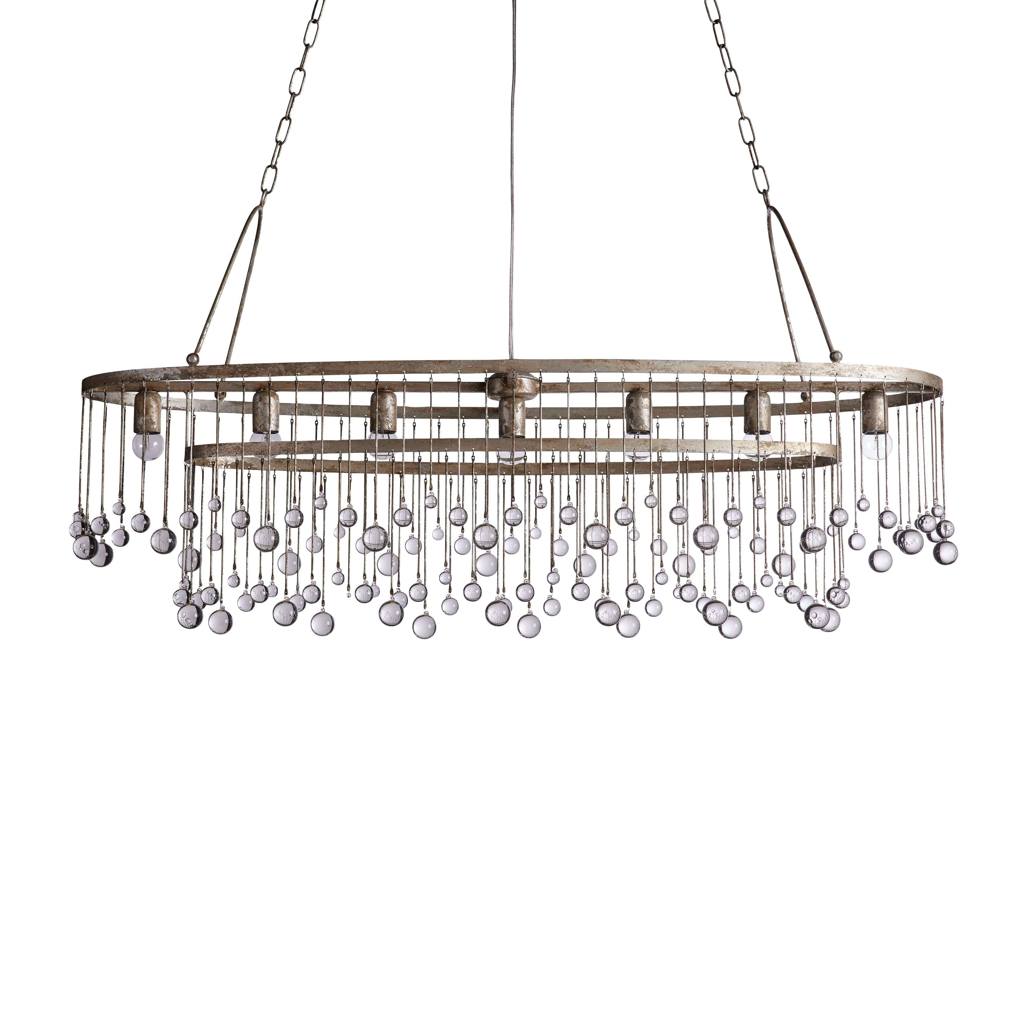 Aubrey Crystal Ball Oval Chandelier 7 Lights