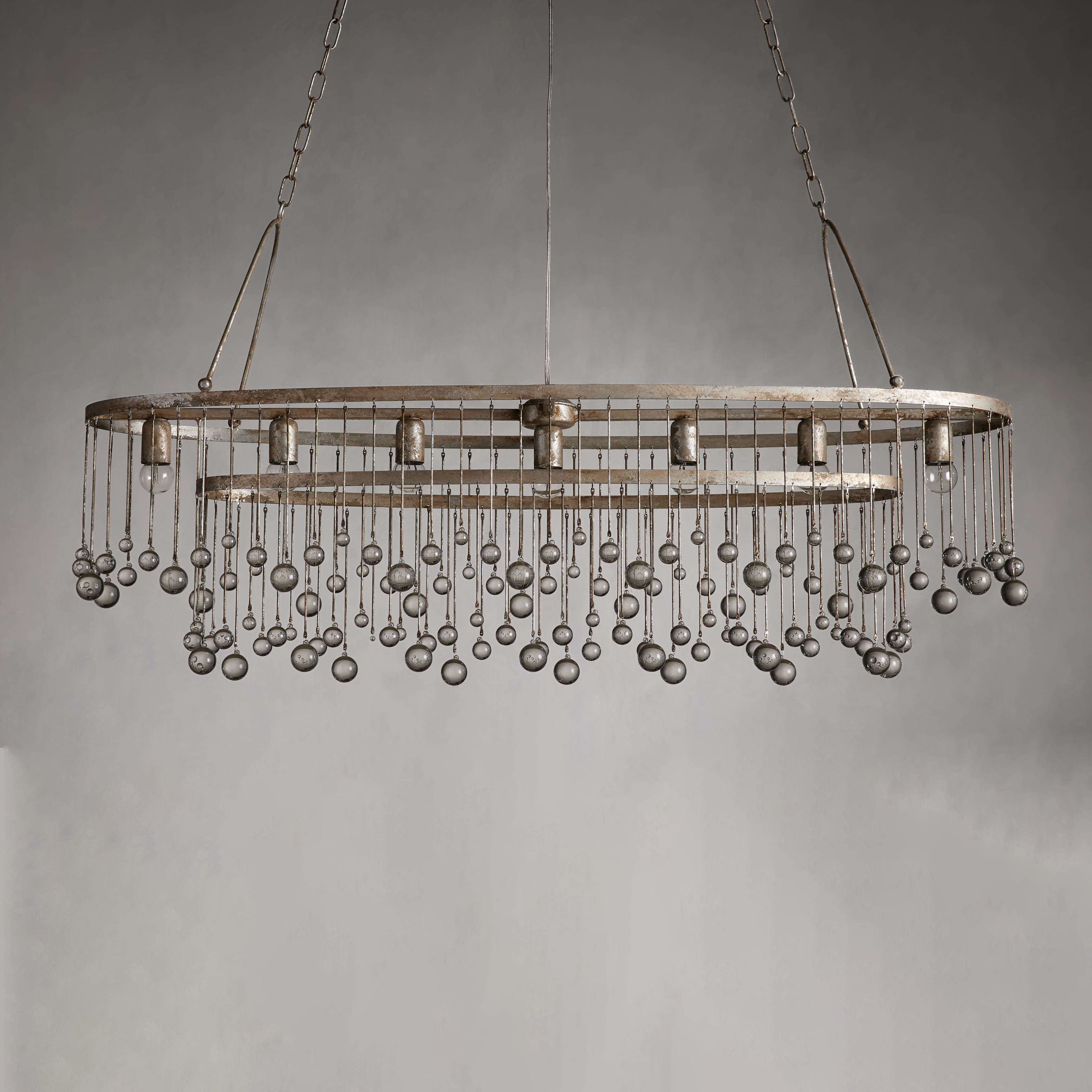 Aubrey Crystal Ball Oval Chandelier 7 Lights