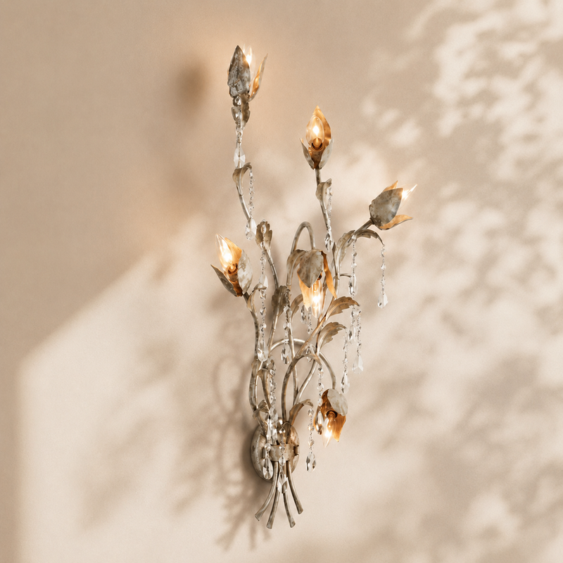 Gothic Viticcio Wall Sconce 3-Light 6-Light - Silver