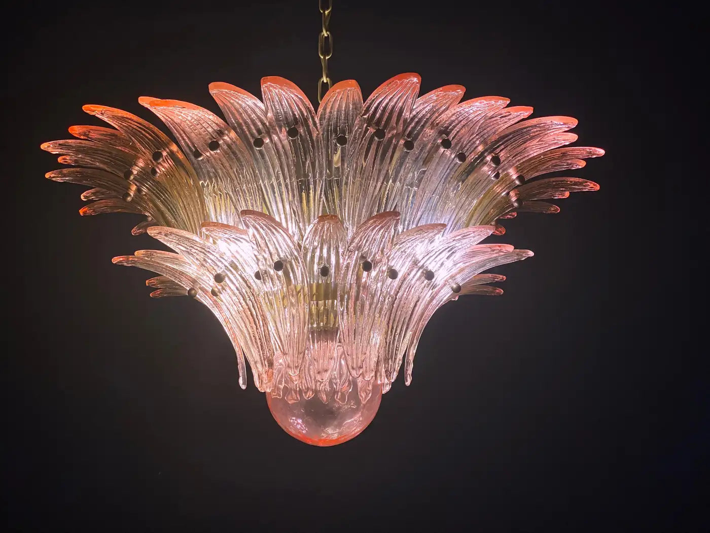 Fantastic Pink Murano Palmette Chandelier
