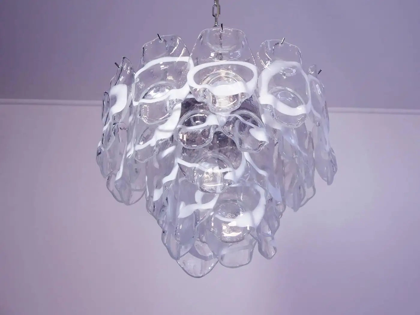 Vintage Italian Murano Chandelier 36 Glasses
