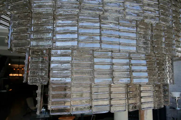 Large Tiered Oval Smoked Murano Glass Chandelier