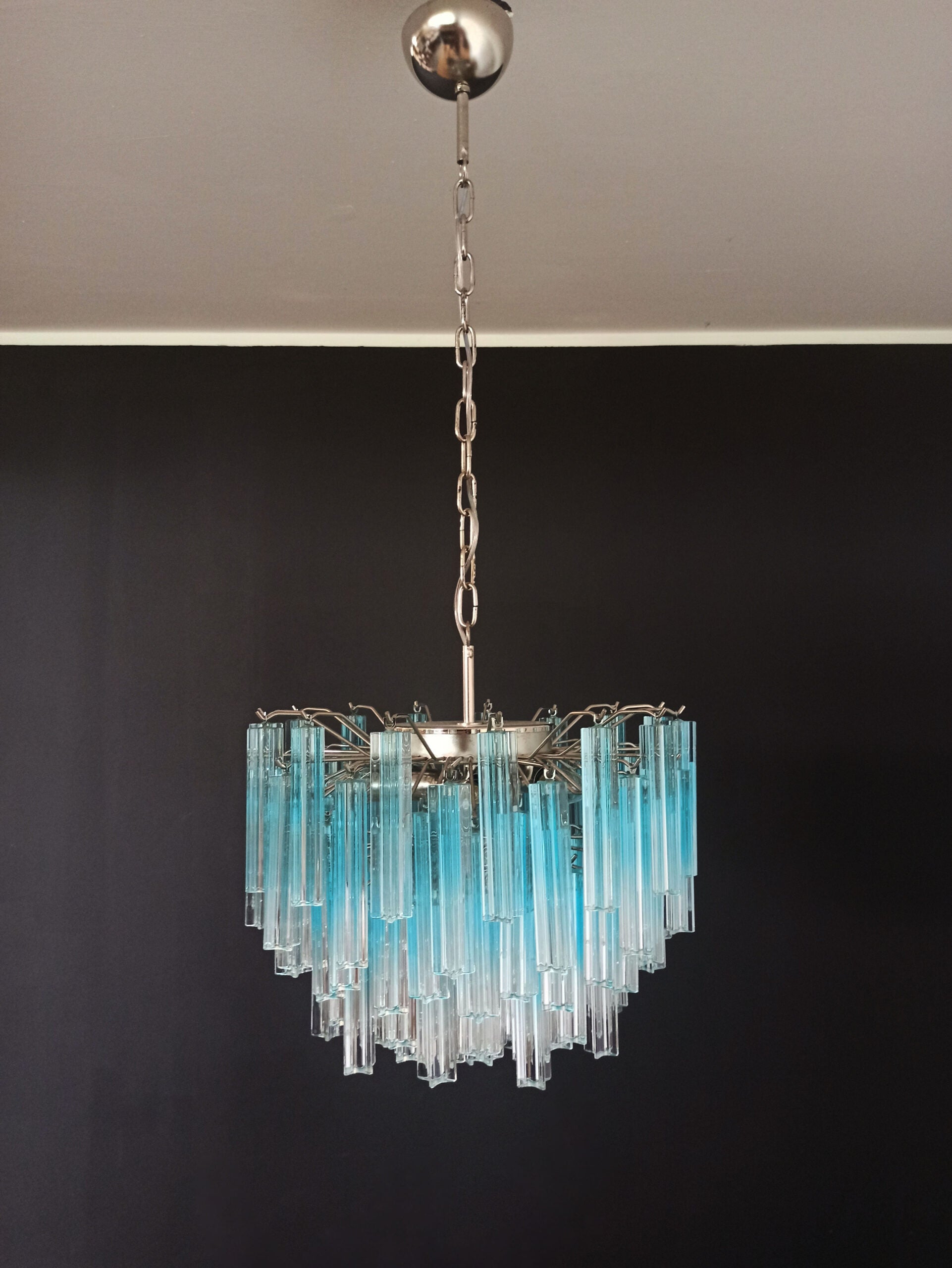 Murano Chandelier 107 Blue Prism Glass