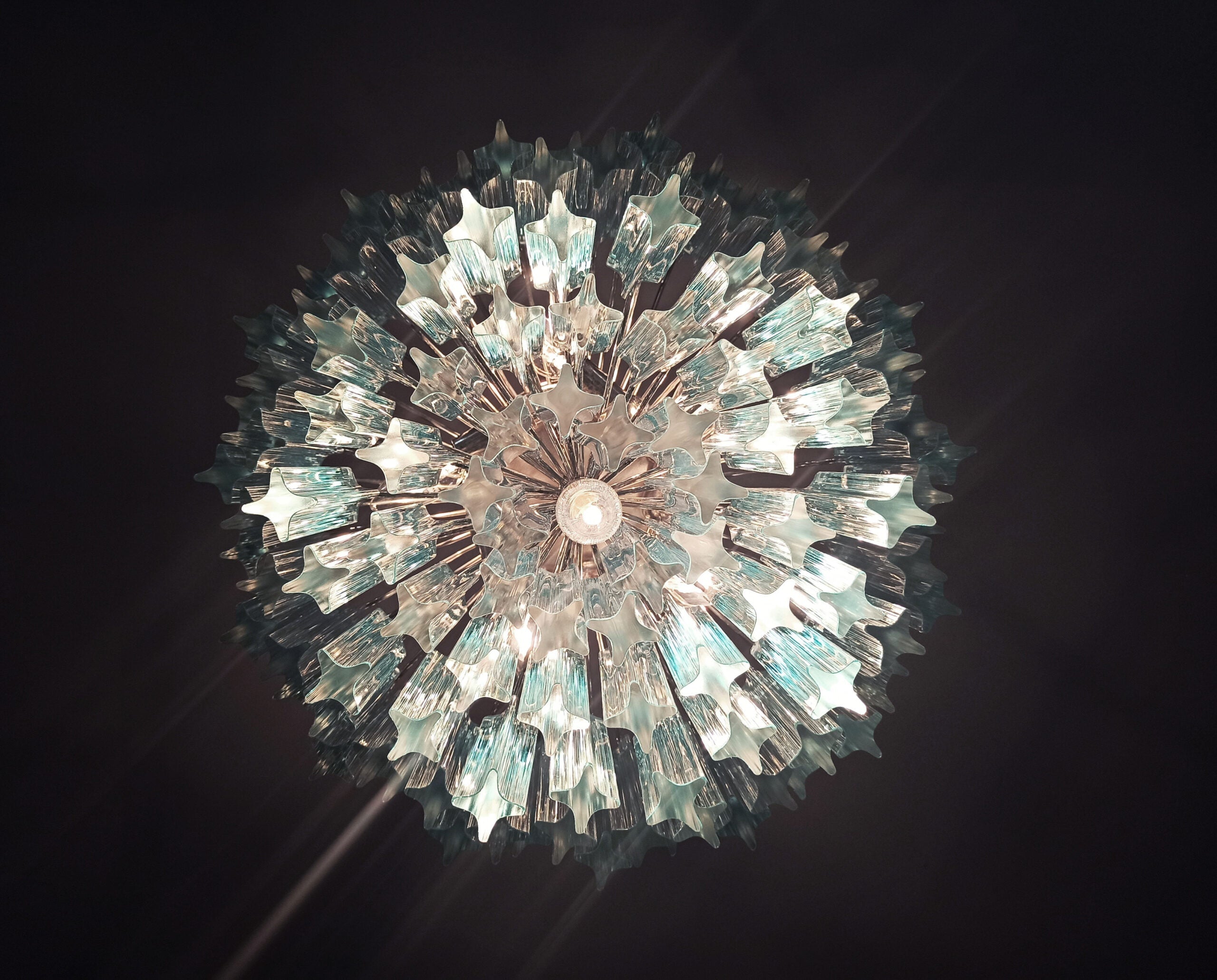 Murano Chandelier 107 Blue Prism Glass