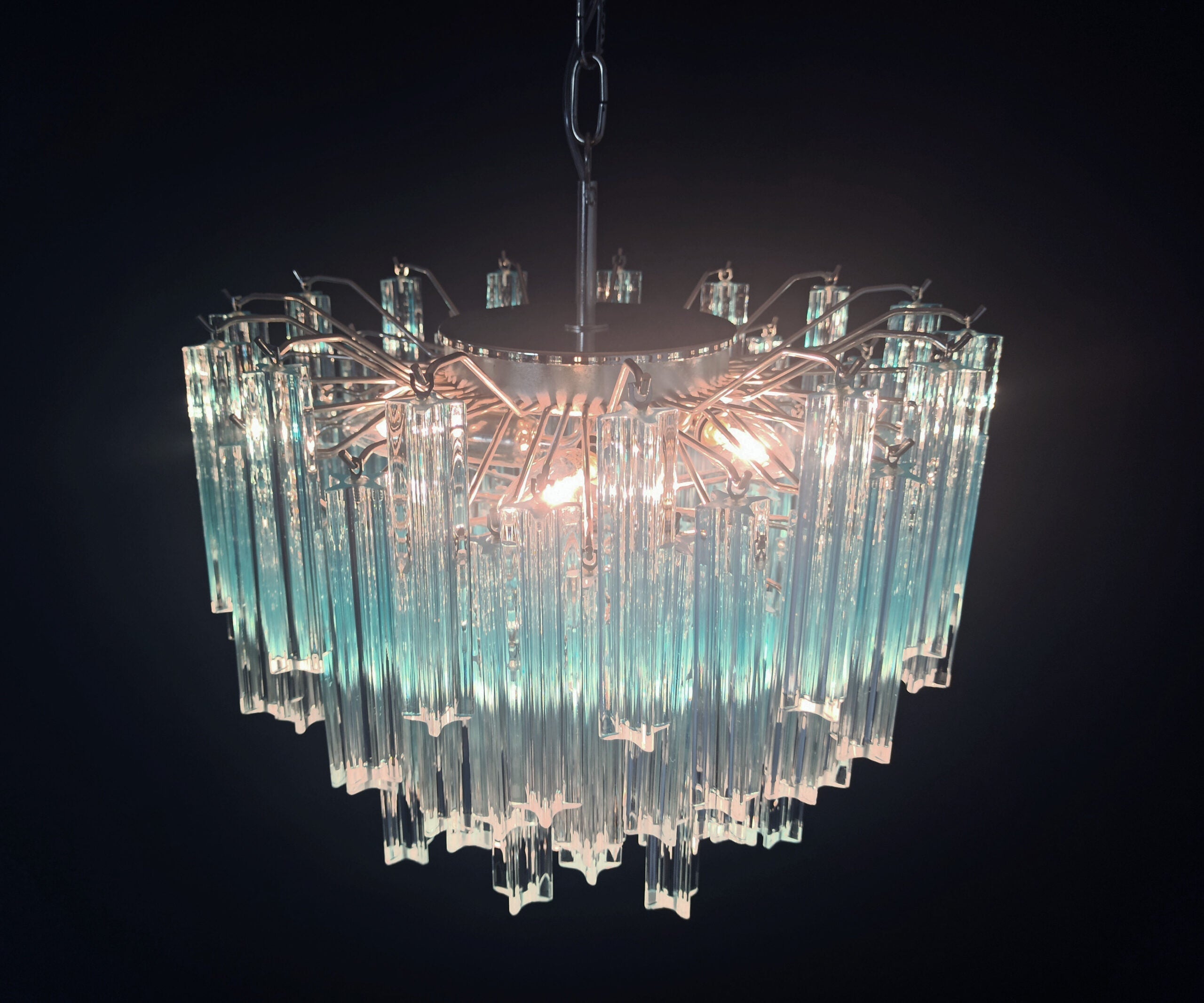 Murano Chandelier 107 Blue Prism Glass
