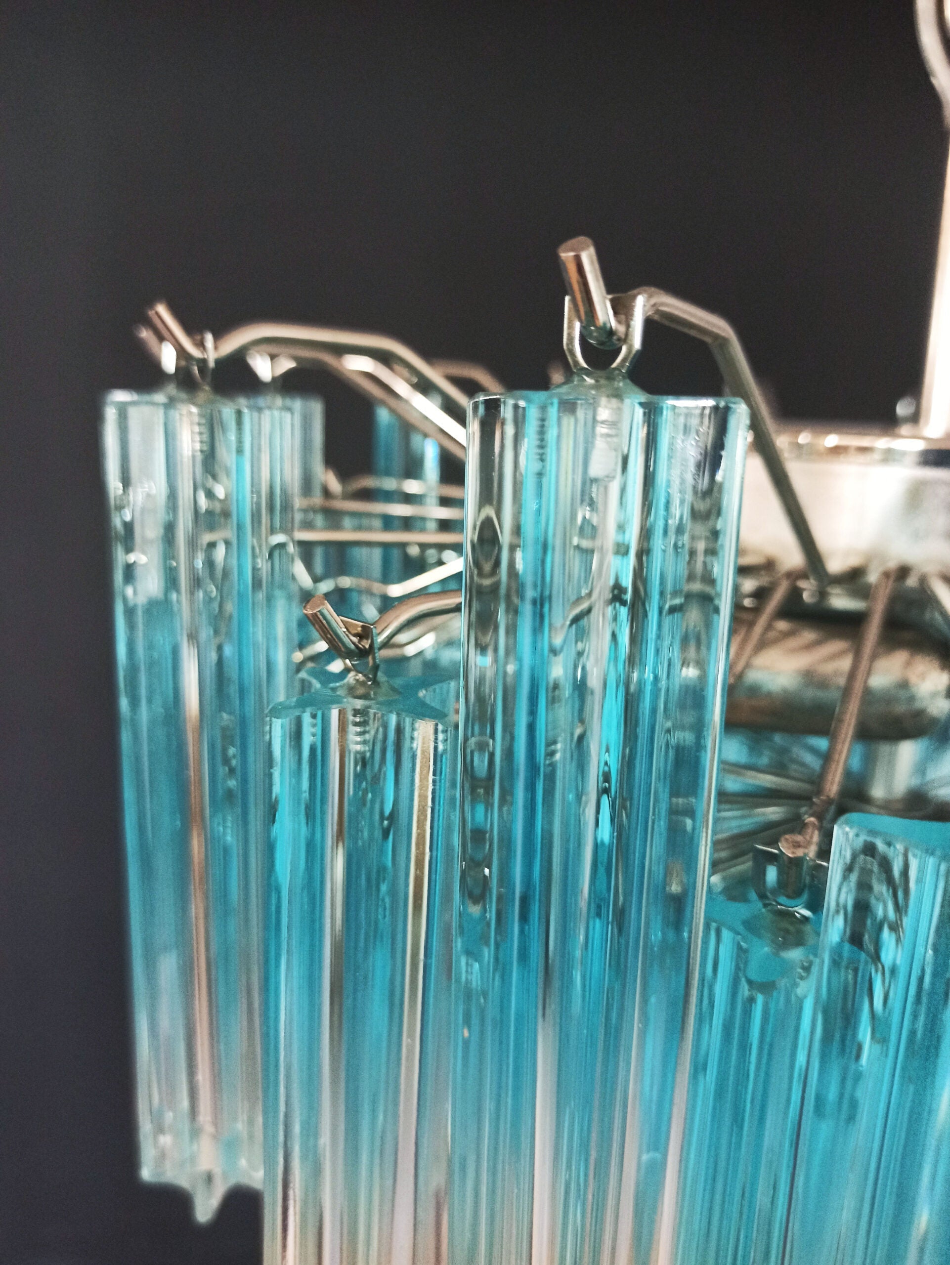 Murano Chandelier 107 Blue Prism Glass