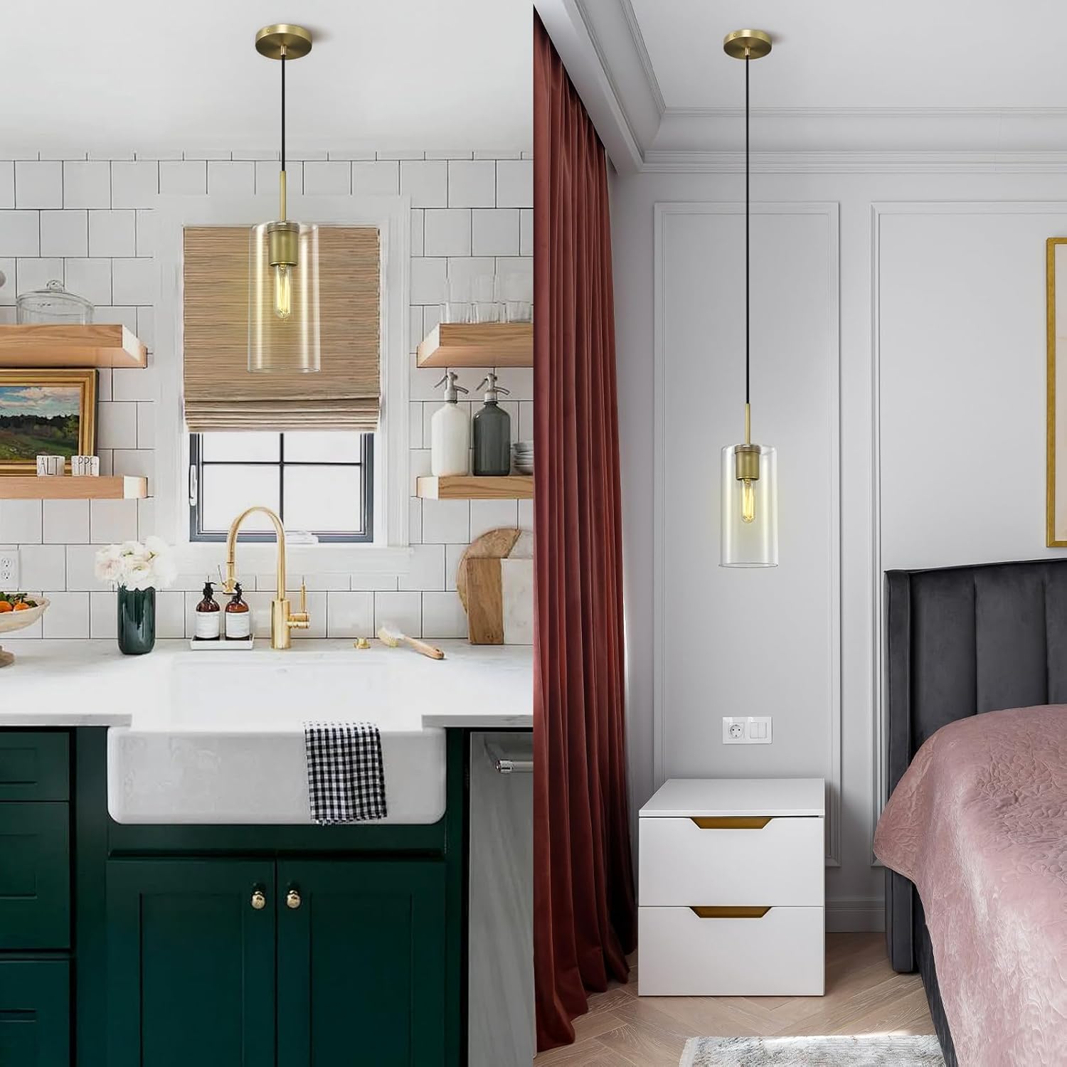 Modern Glass Pendant Lights Kitchen Island Pendant Lights