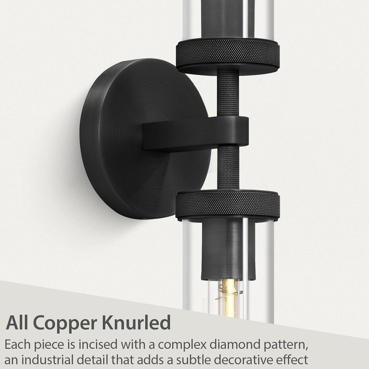 Knurled Glass Wall Sconces 2Light