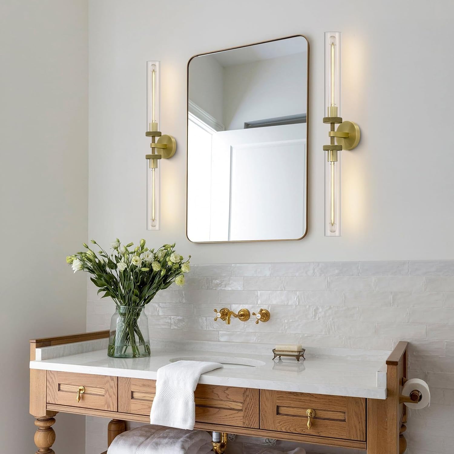 Knurled Glass Wall Sconces 2Light