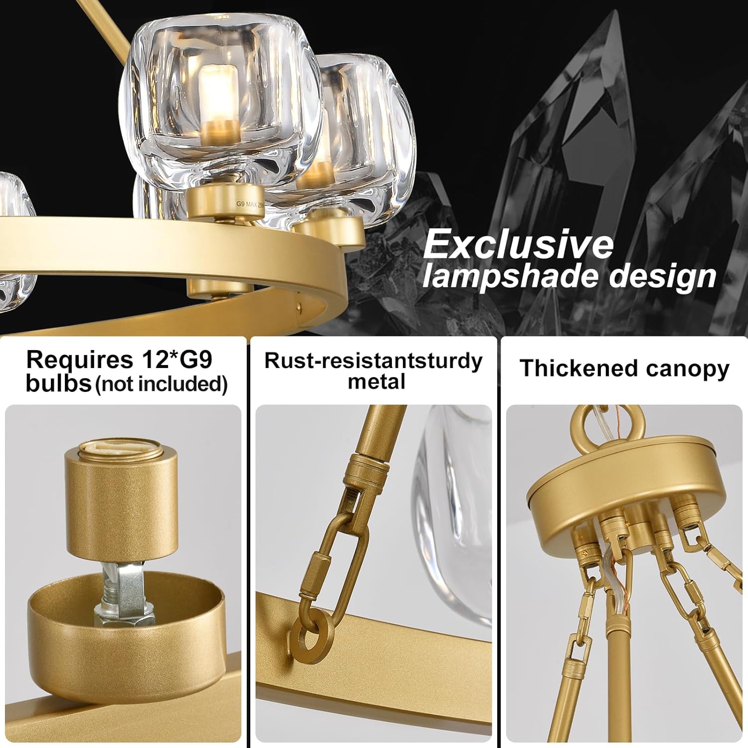 Modern Crystal Farmhouse Wagon Wheel Chandeliers for Dining Room