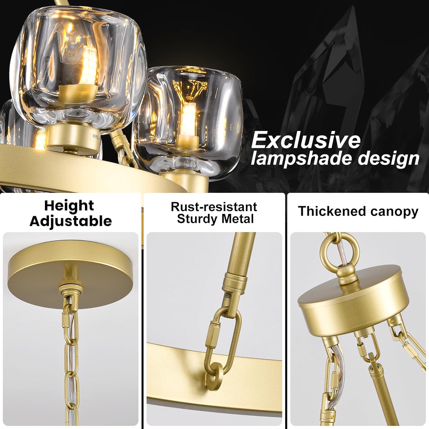 Modern Crystal Farmhouse Wagon Wheel Chandeliers for Dining Room