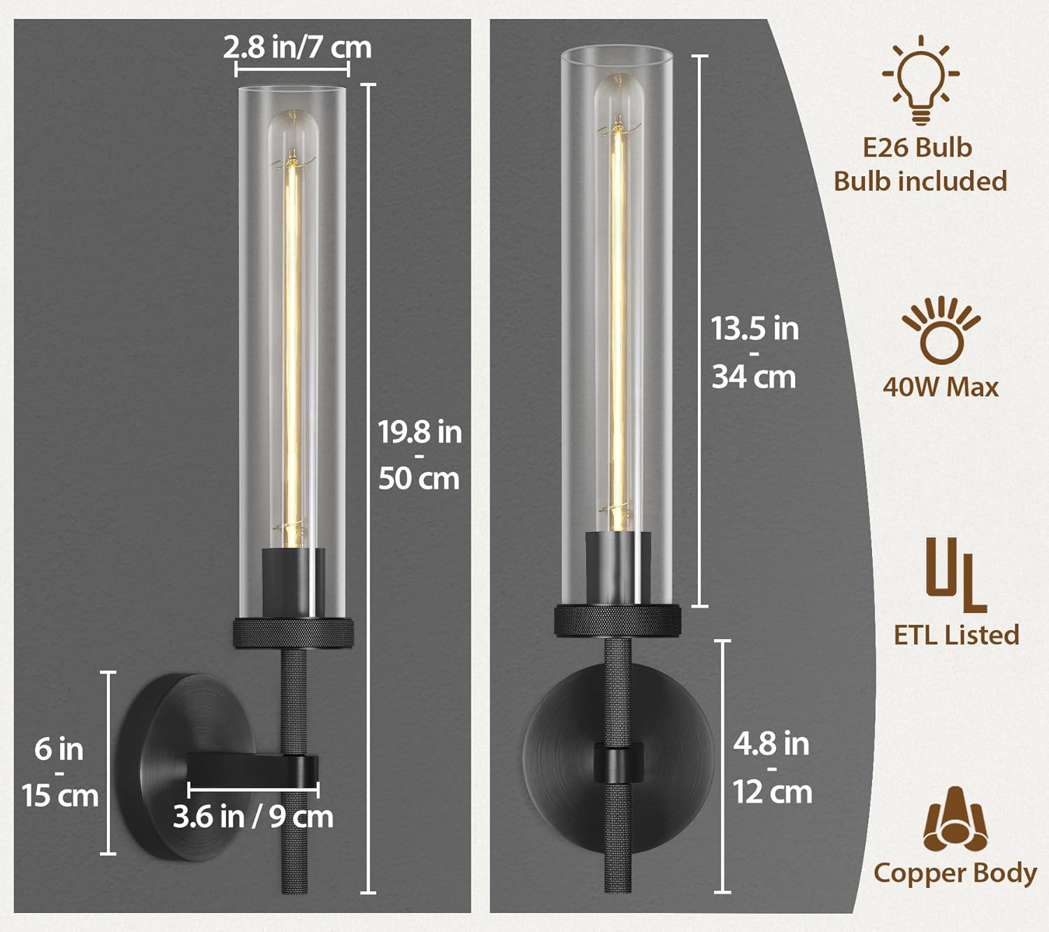 Knurled Glass Wall Sconces 1 Light