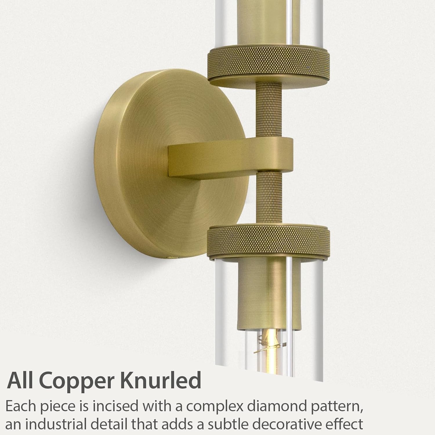 Knurled Glass Wall Sconces 2Light