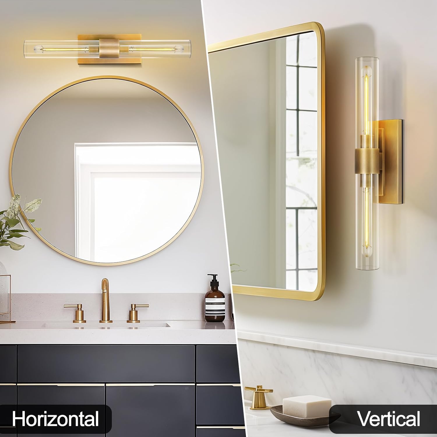 Modern Glass Wall Sconces 24.8in