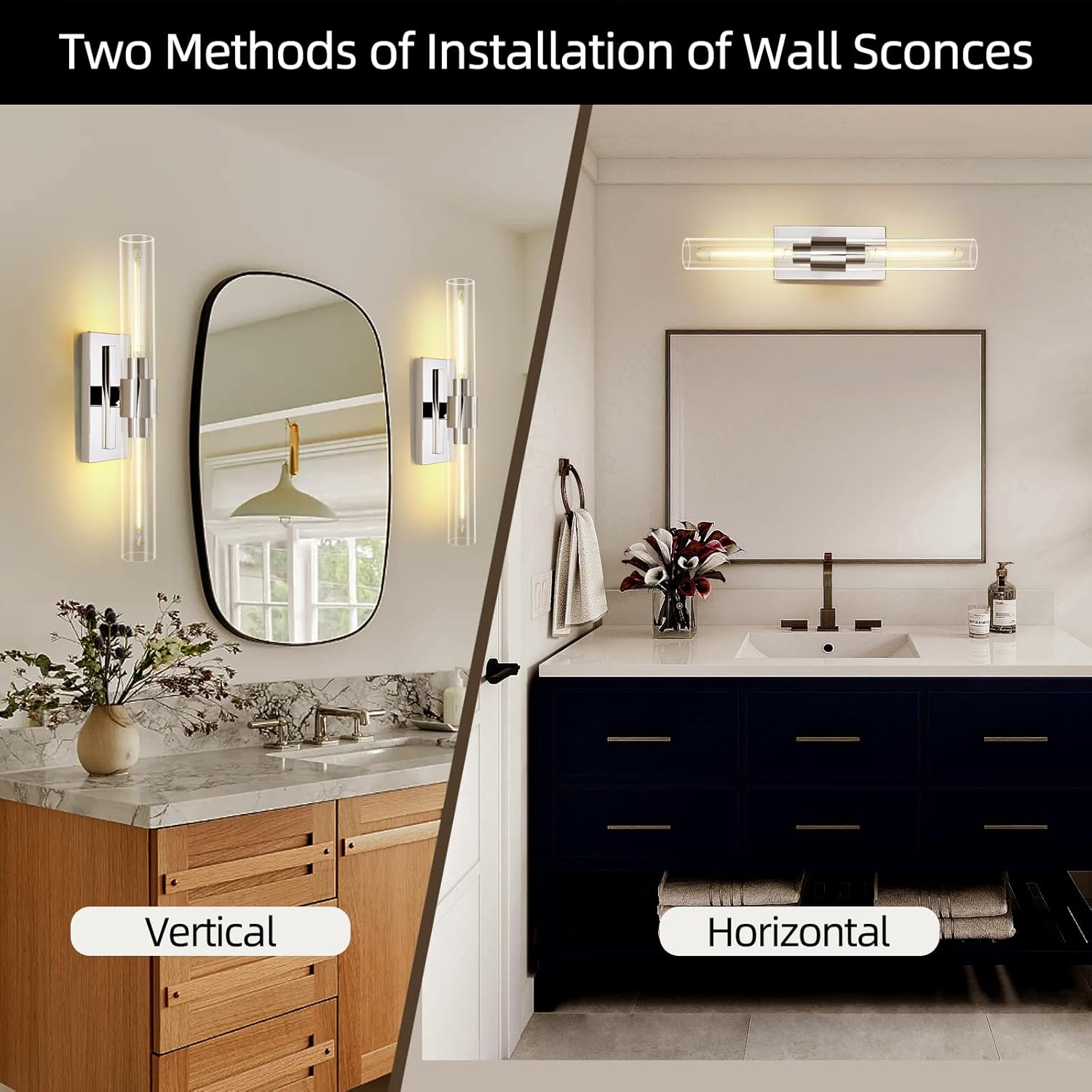Modern Glass Wall Sconces 24.8in