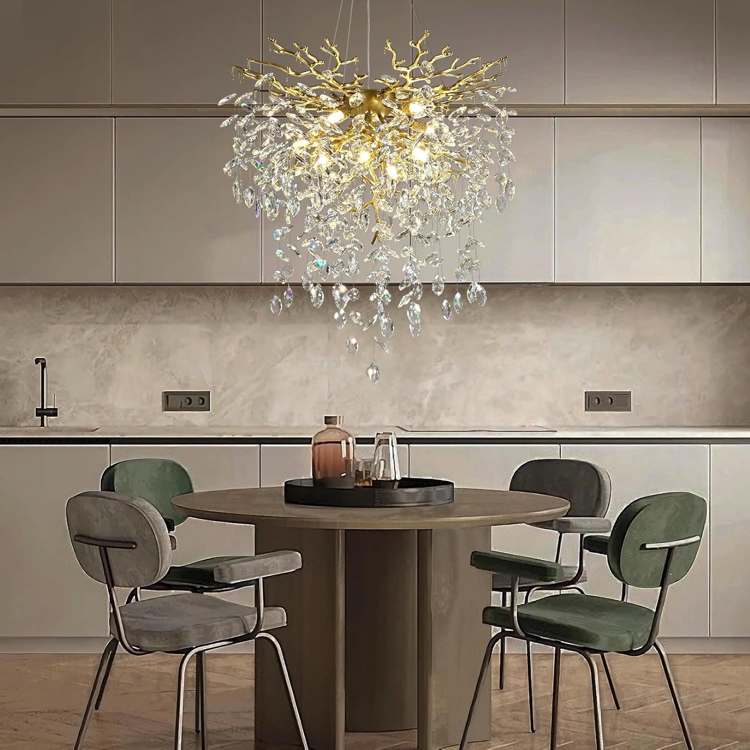 Solara Round Tree Branch Chandelier 24" 32" 40" Tree Branch