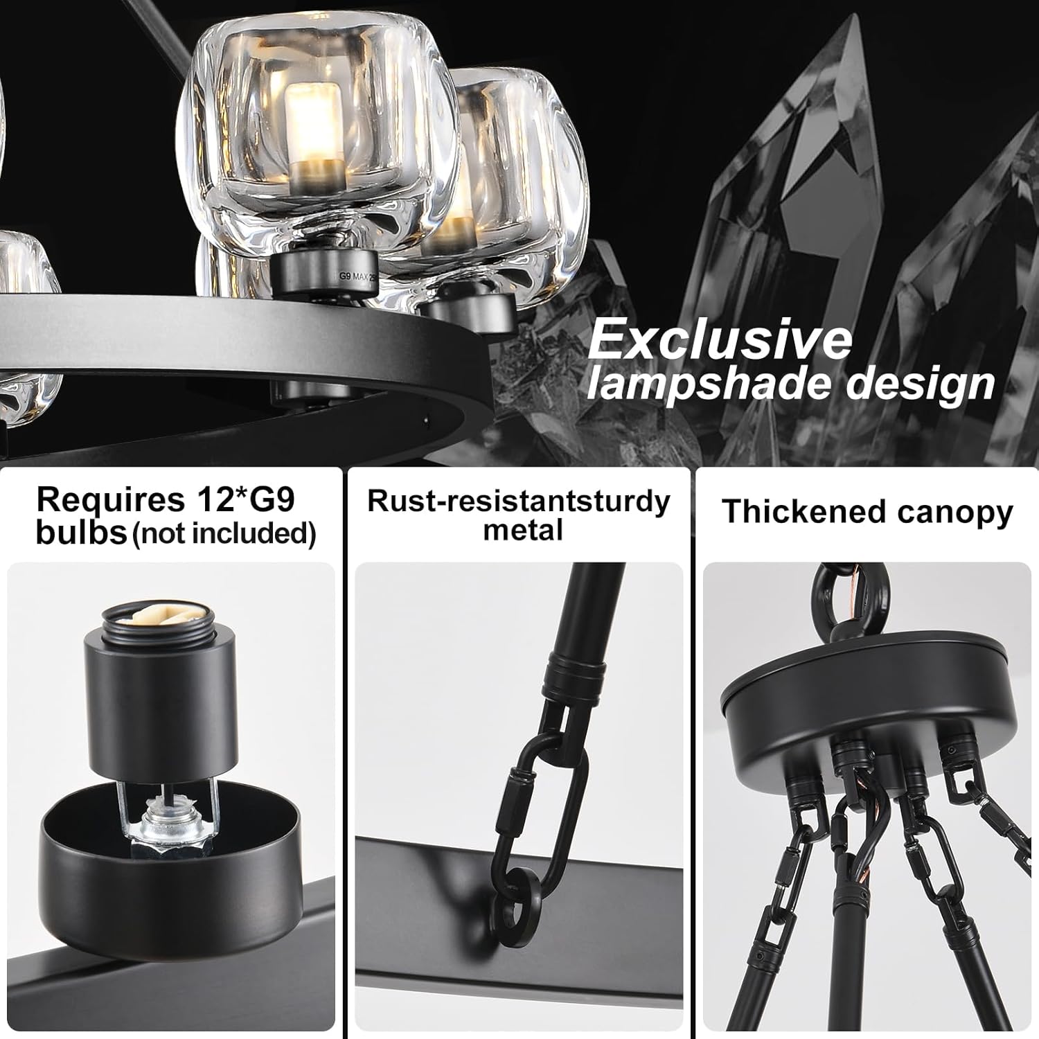 Modern Crystal Farmhouse Wagon Wheel Chandeliers for Dining Room