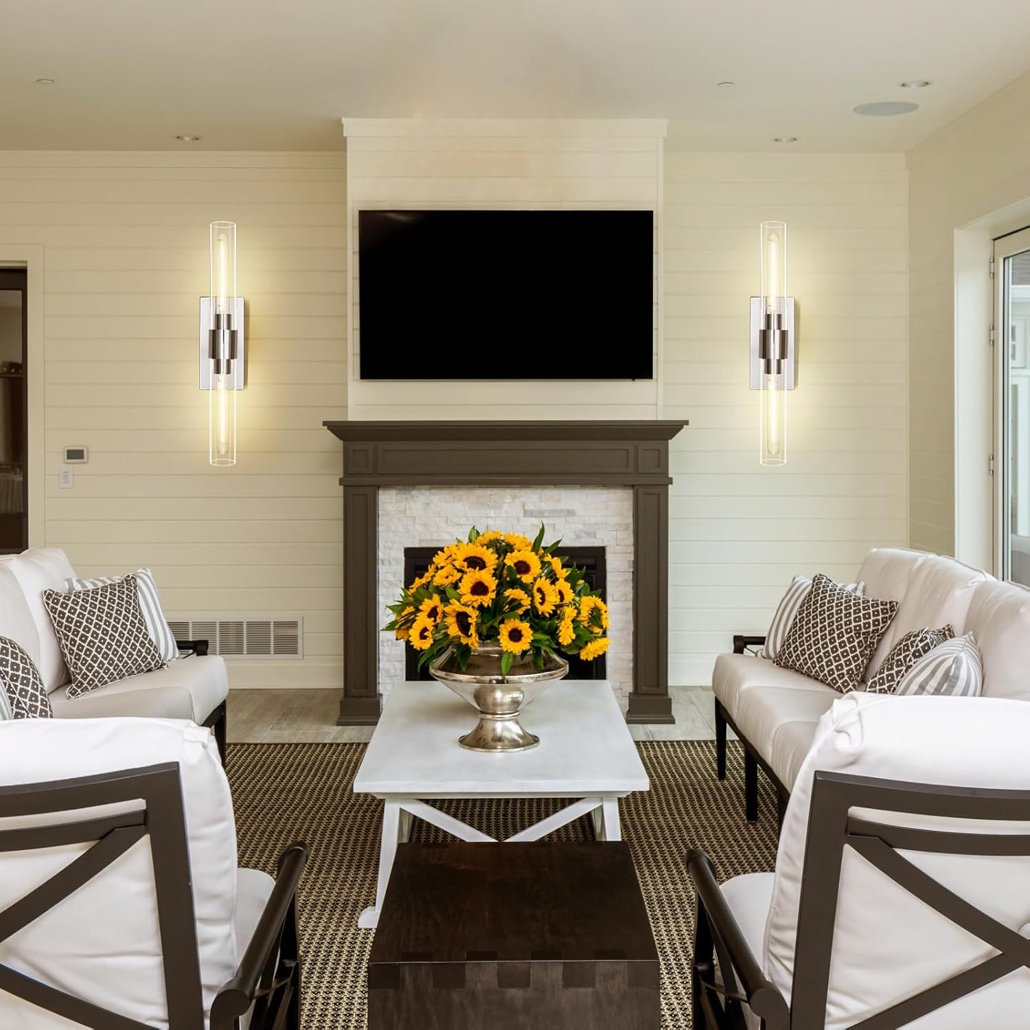 Modern Glass Wall Sconces 24.8in