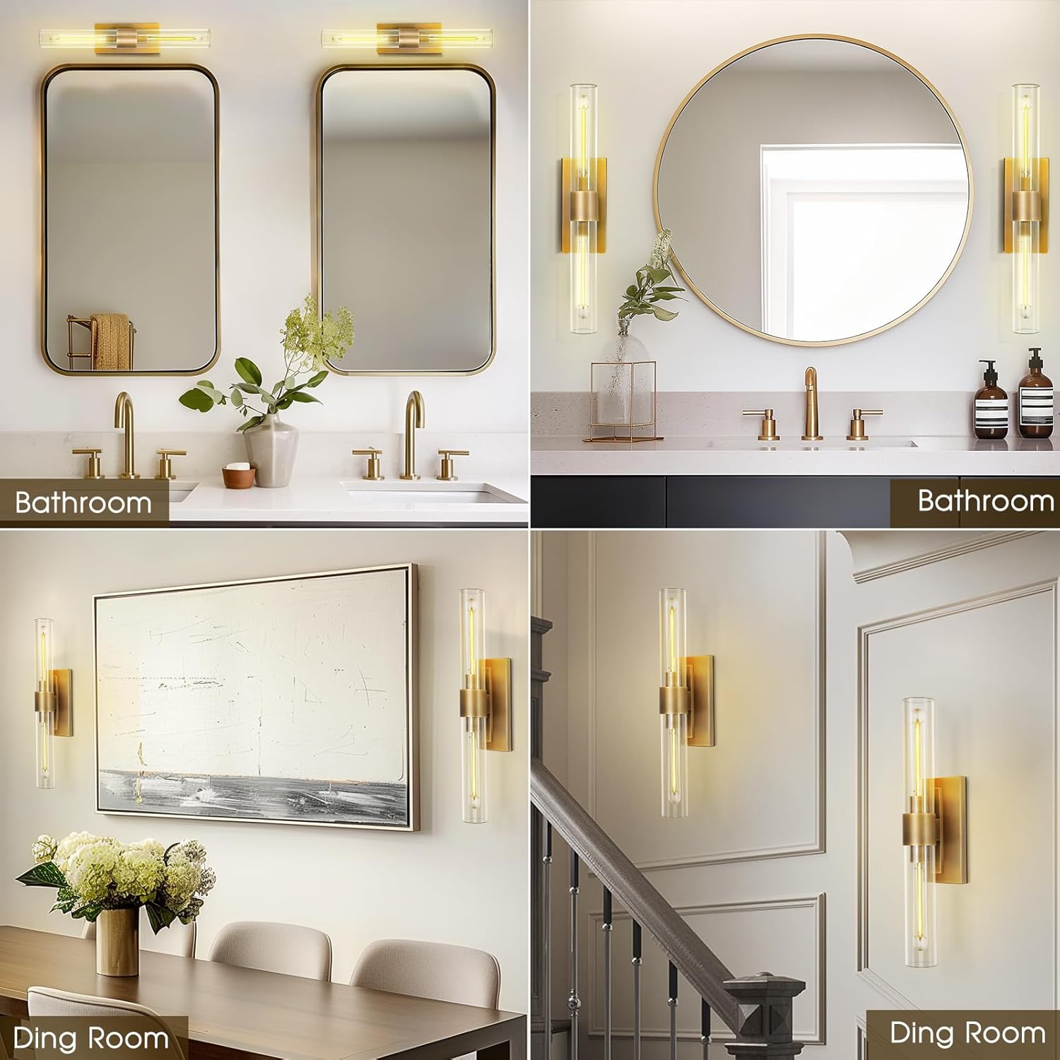 Modern Glass Wall Sconces 24.8in