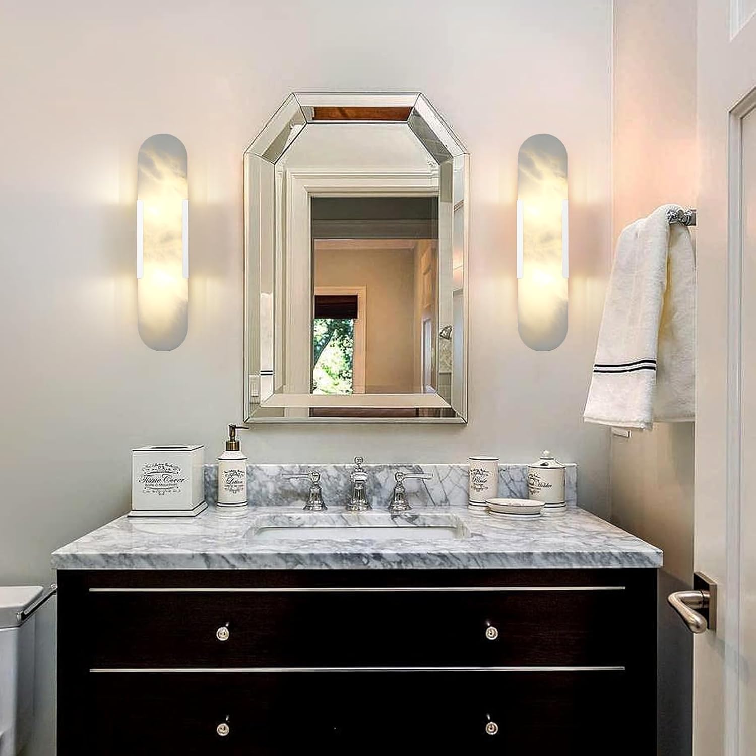 Trinidad Alabaster Wall Sconces 14" 20"