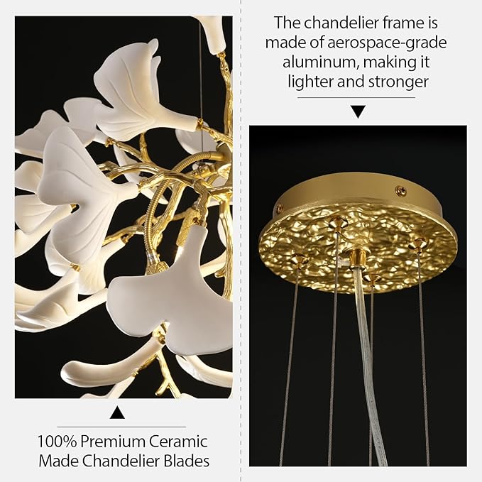 Ginkgo Round Chandelier 23.6''