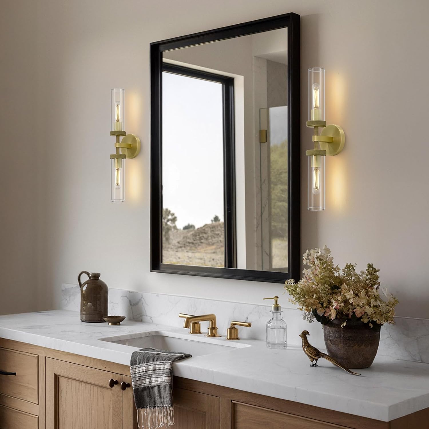 Knurled Glass Wall Sconces 2Light