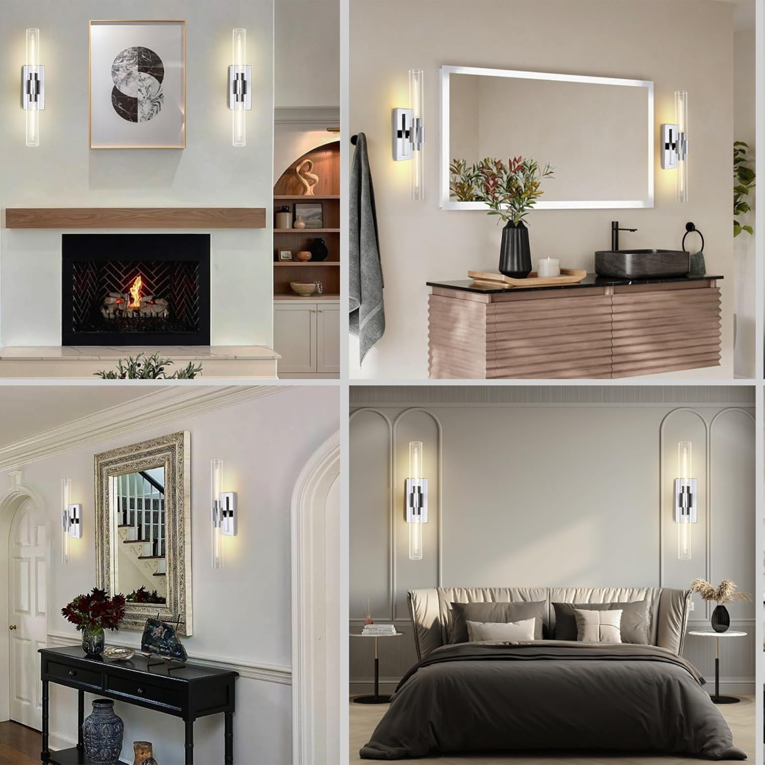 Modern Glass Wall Sconces 24.8in