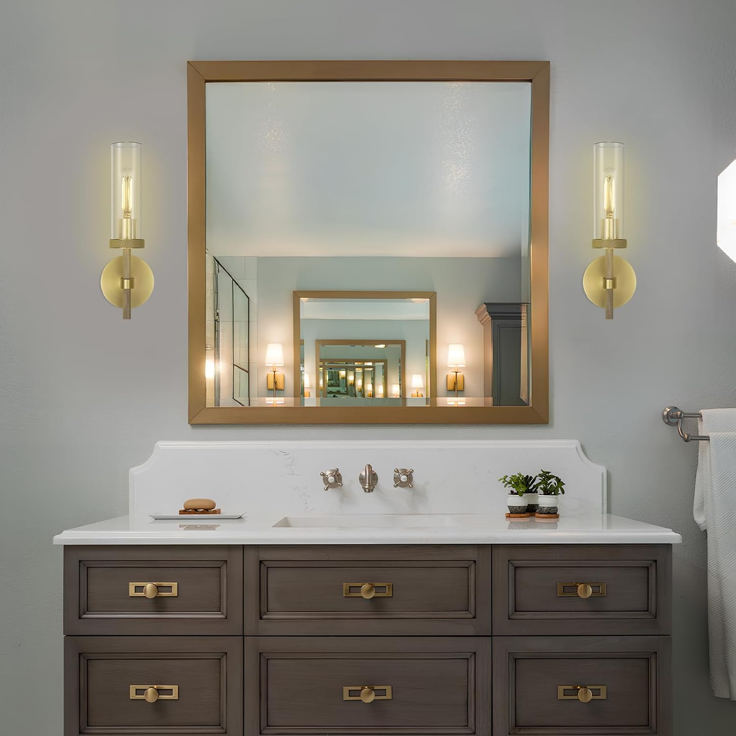 Knurled Glass Wall Sconces 1 Light