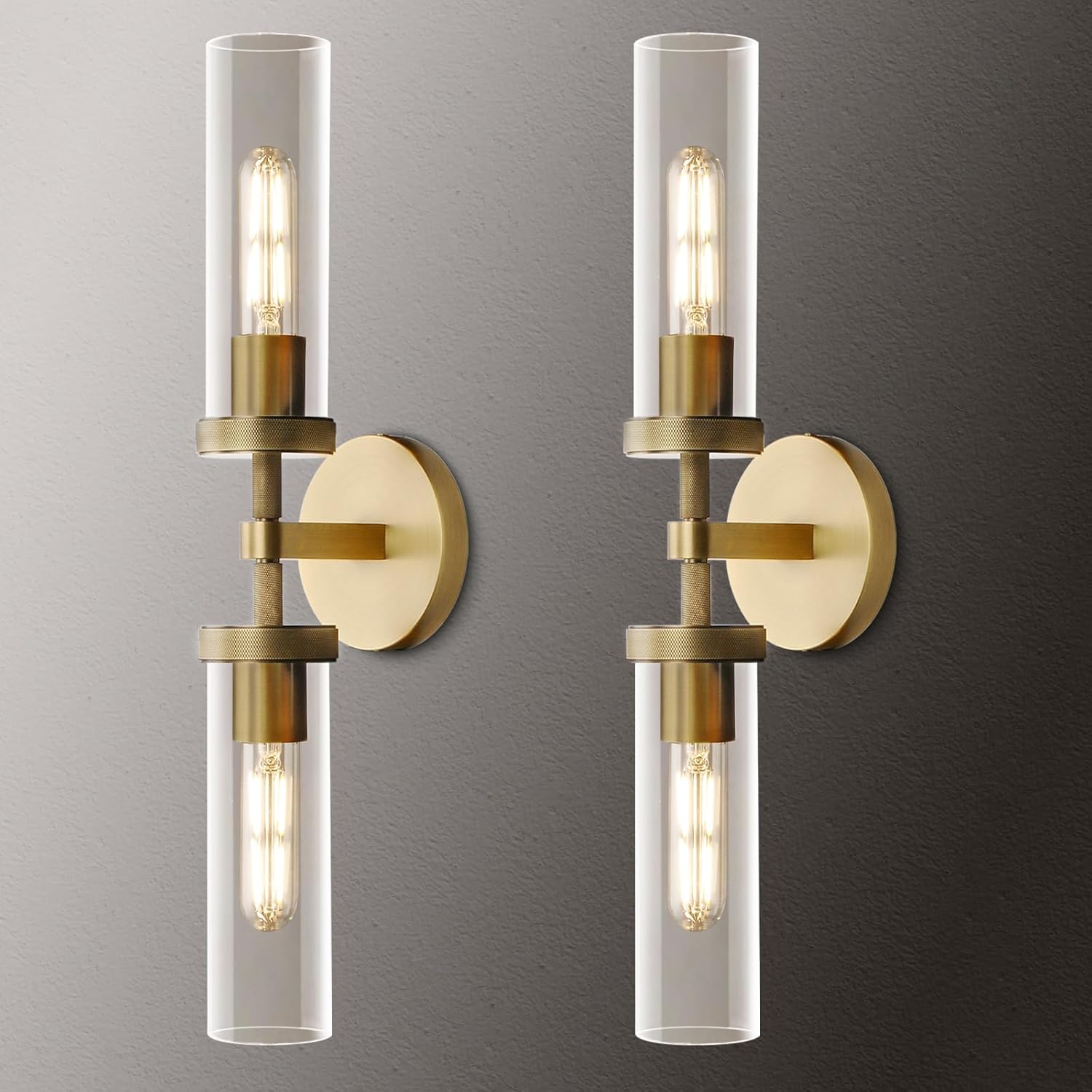 Knurled Glass Wall Sconces 2Light
