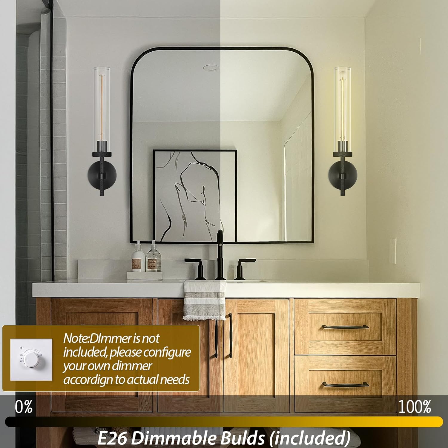 Knurled Glass Wall Sconces 1 Light