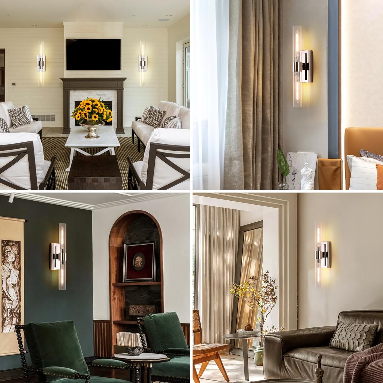 Modern Glass Wall Sconces 24.8in