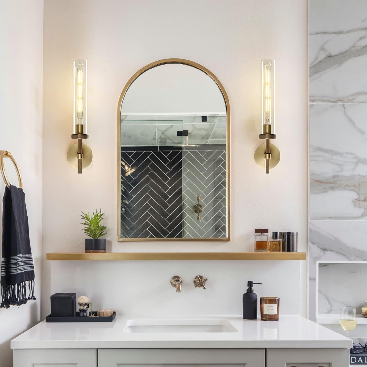 Knurled Glass Wall Sconces 1 Light