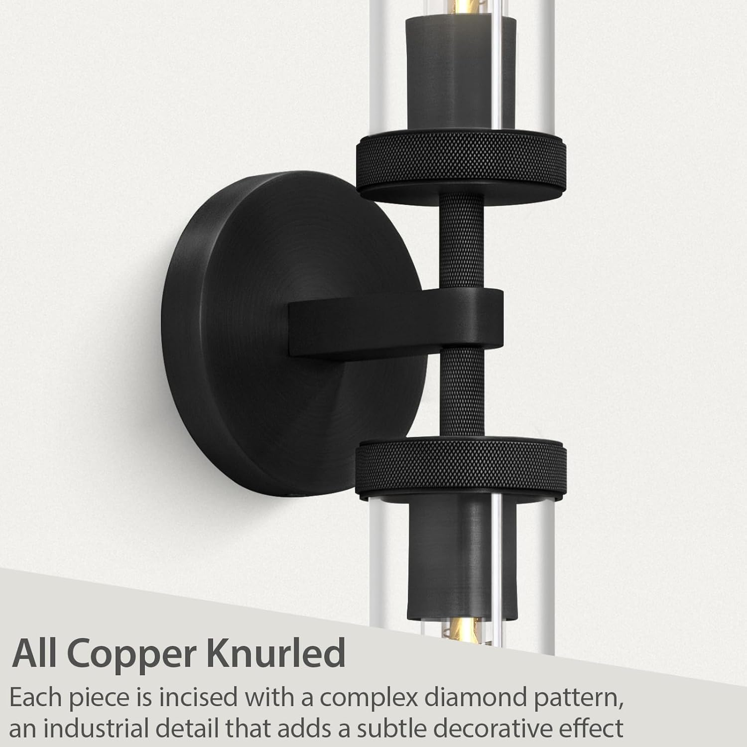 Knurled Glass Wall Sconces 2Light