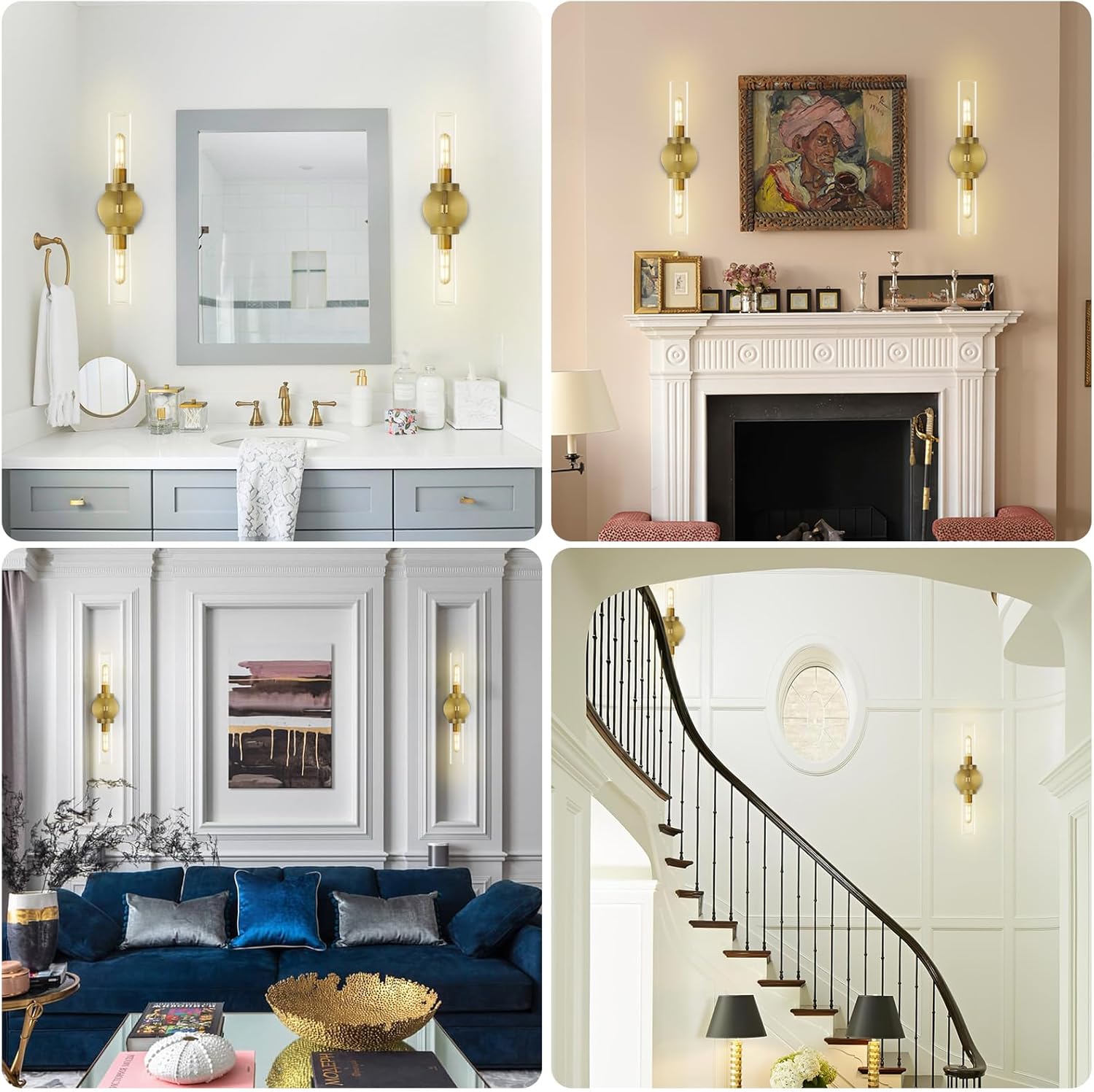 Knurled Glass Wall Sconces 2Light