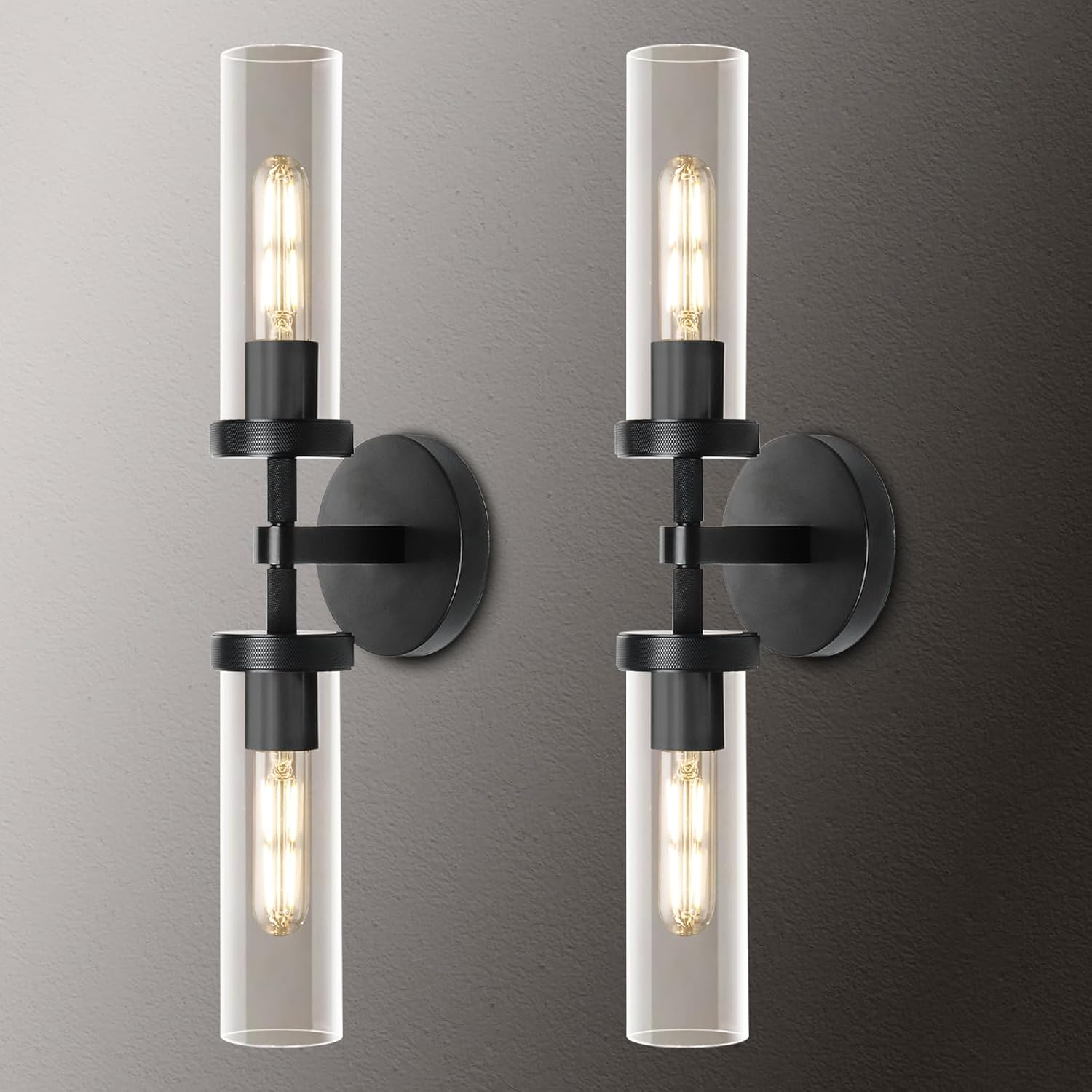 Knurled Glass Wall Sconces 2Light
