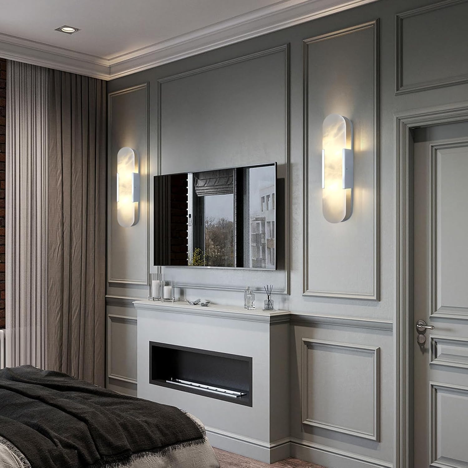 Trinidad Alabaster Wall Sconces 14" 20"