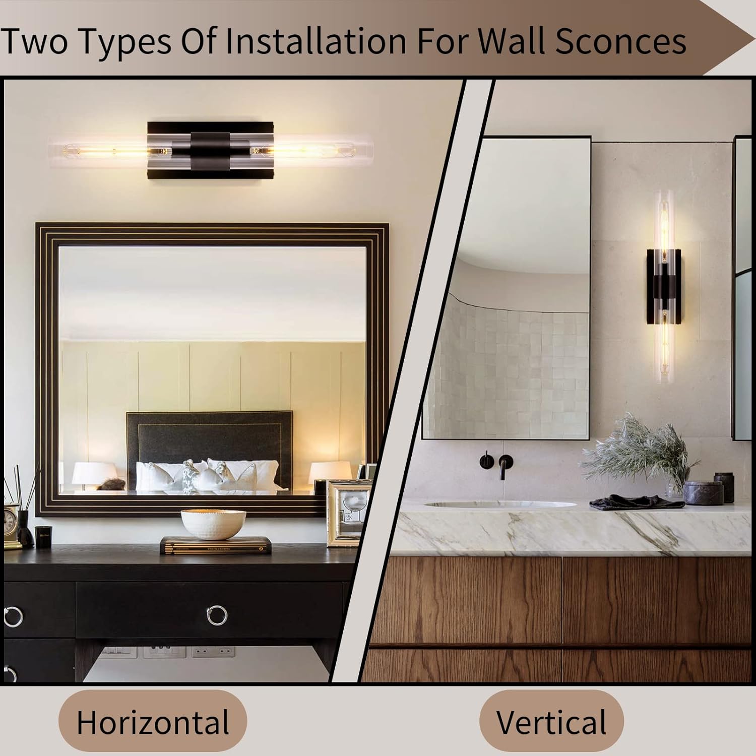 Modern Glass Wall Sconces 24.8in