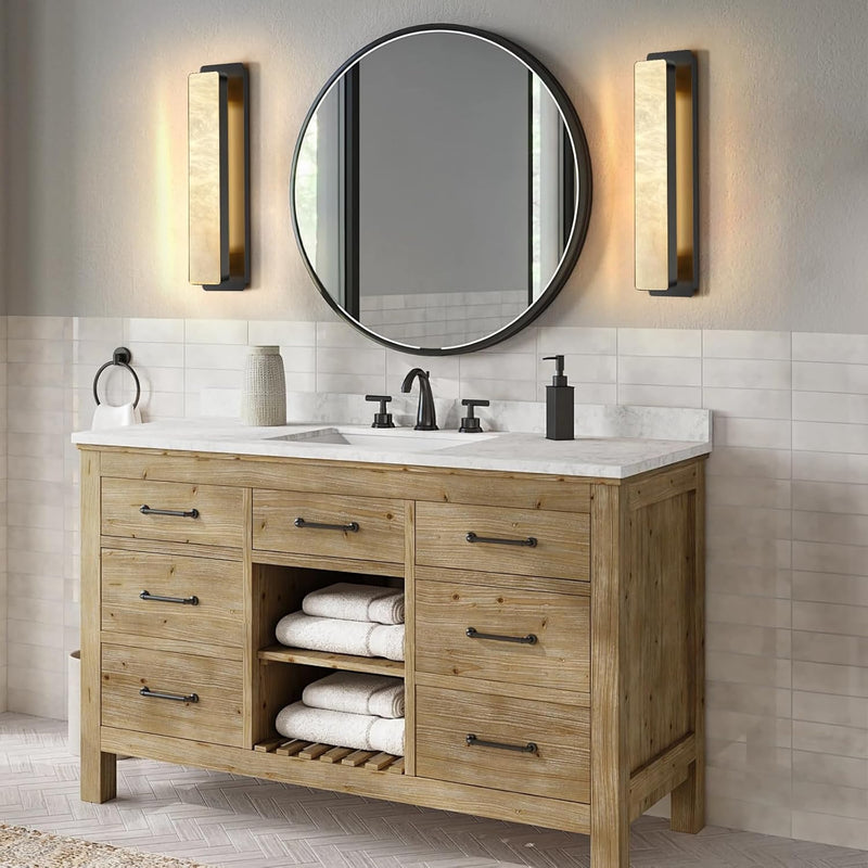 Alabaster Wall Sconces 20" - Fast Delivery-1-Luxehomezone