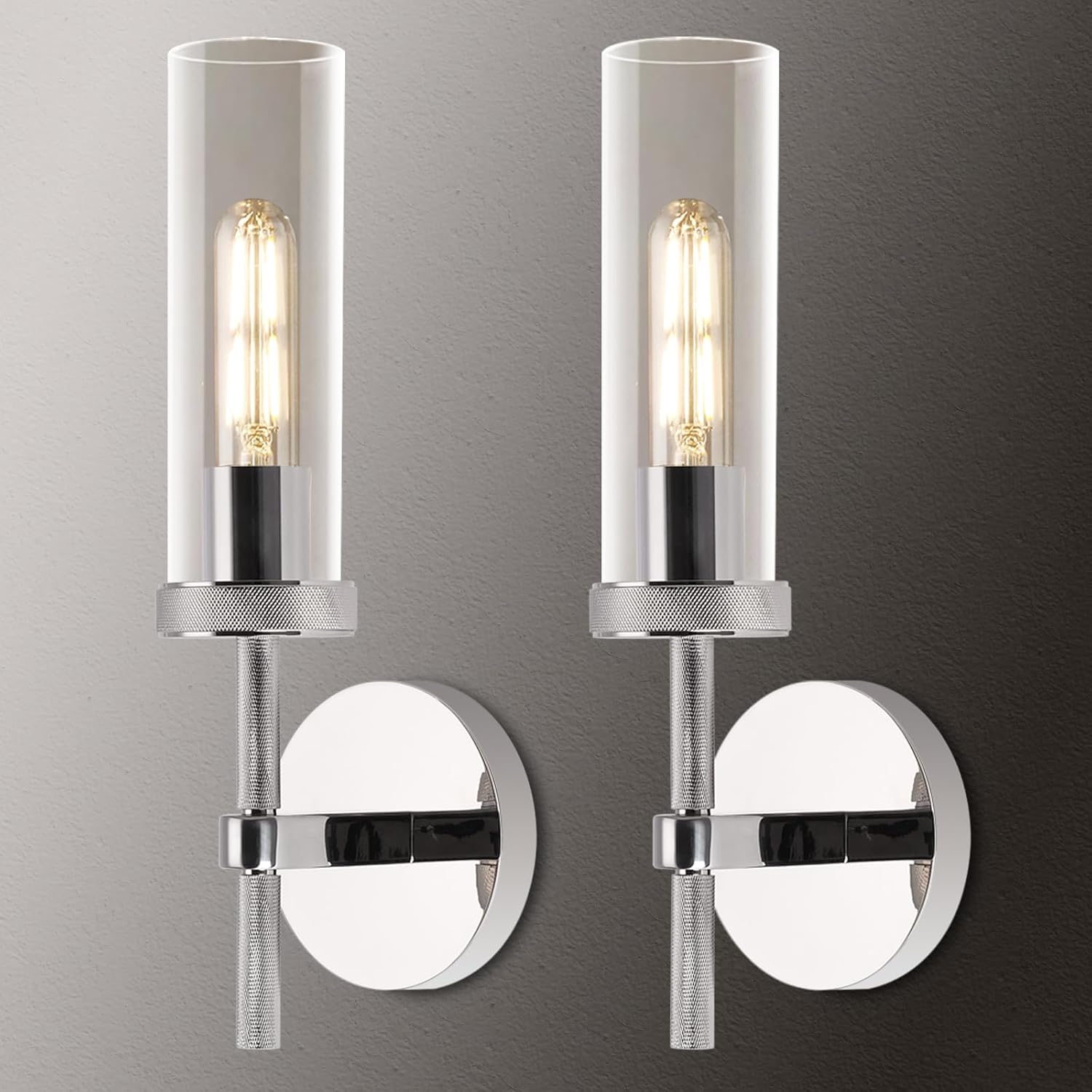 Knurled Glass Wall Sconces 1 Light