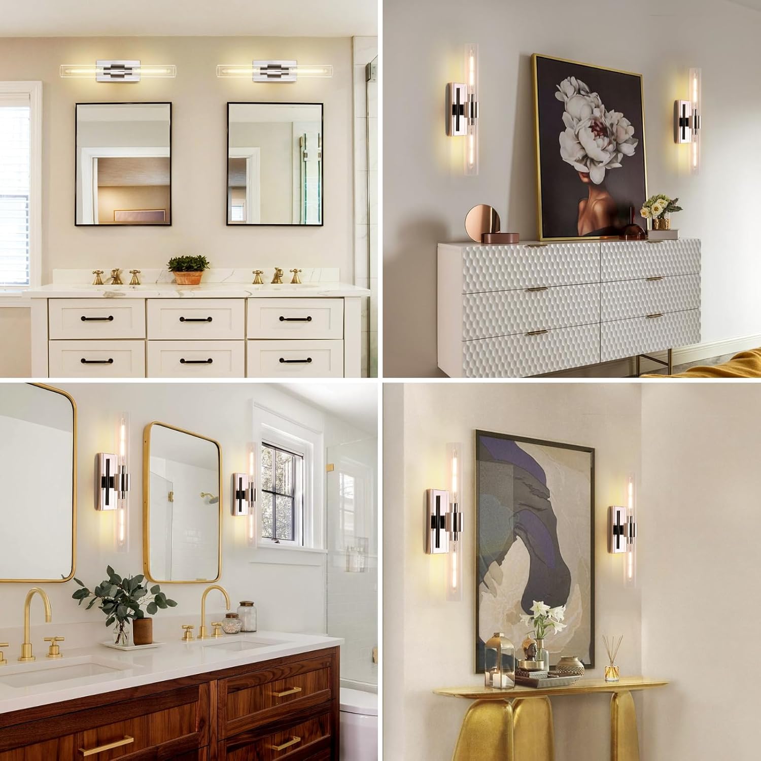 Modern Glass Wall Sconces 24.8in
