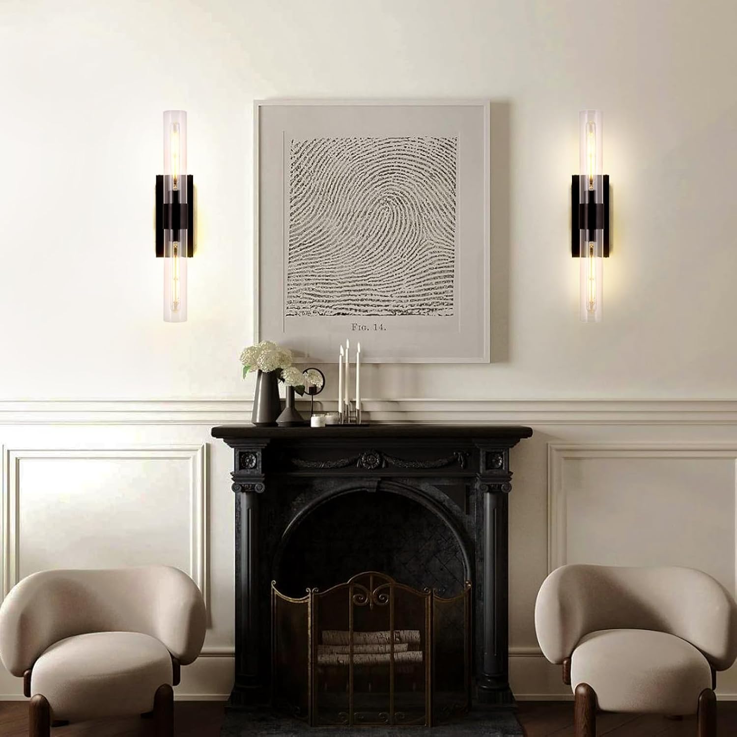 Modern Glass Wall Sconces 24.8in