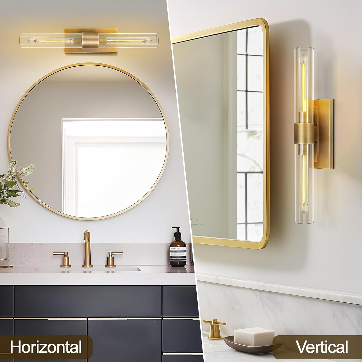 Modern Glass Wall Sconces 24.8in