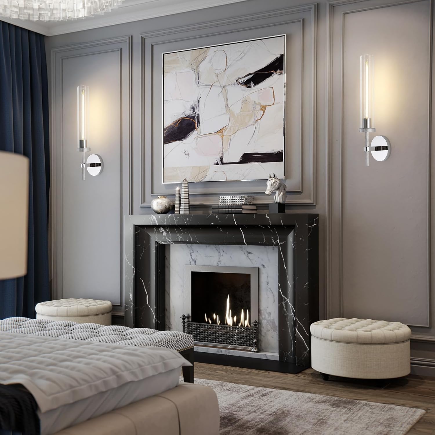 Knurled Glass Wall Sconces 1 Light