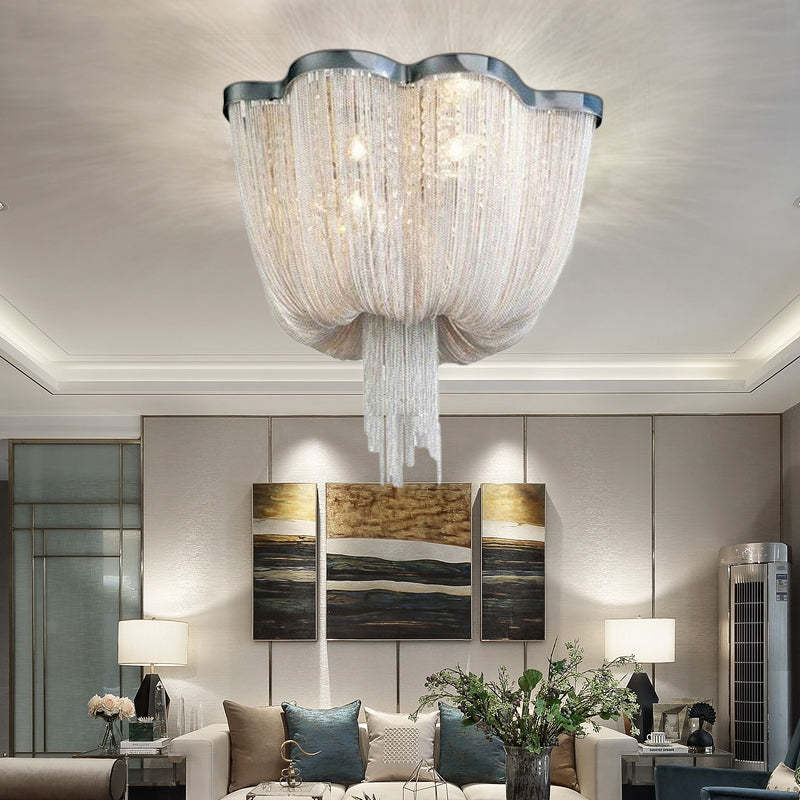Alisa Tassel Ceiling Light Post-Modern Chandelier Aluminum Chain Light
