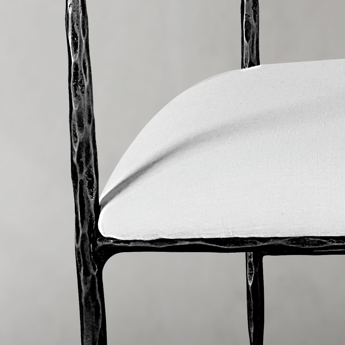 Hand-Forged Metal Curved Chair