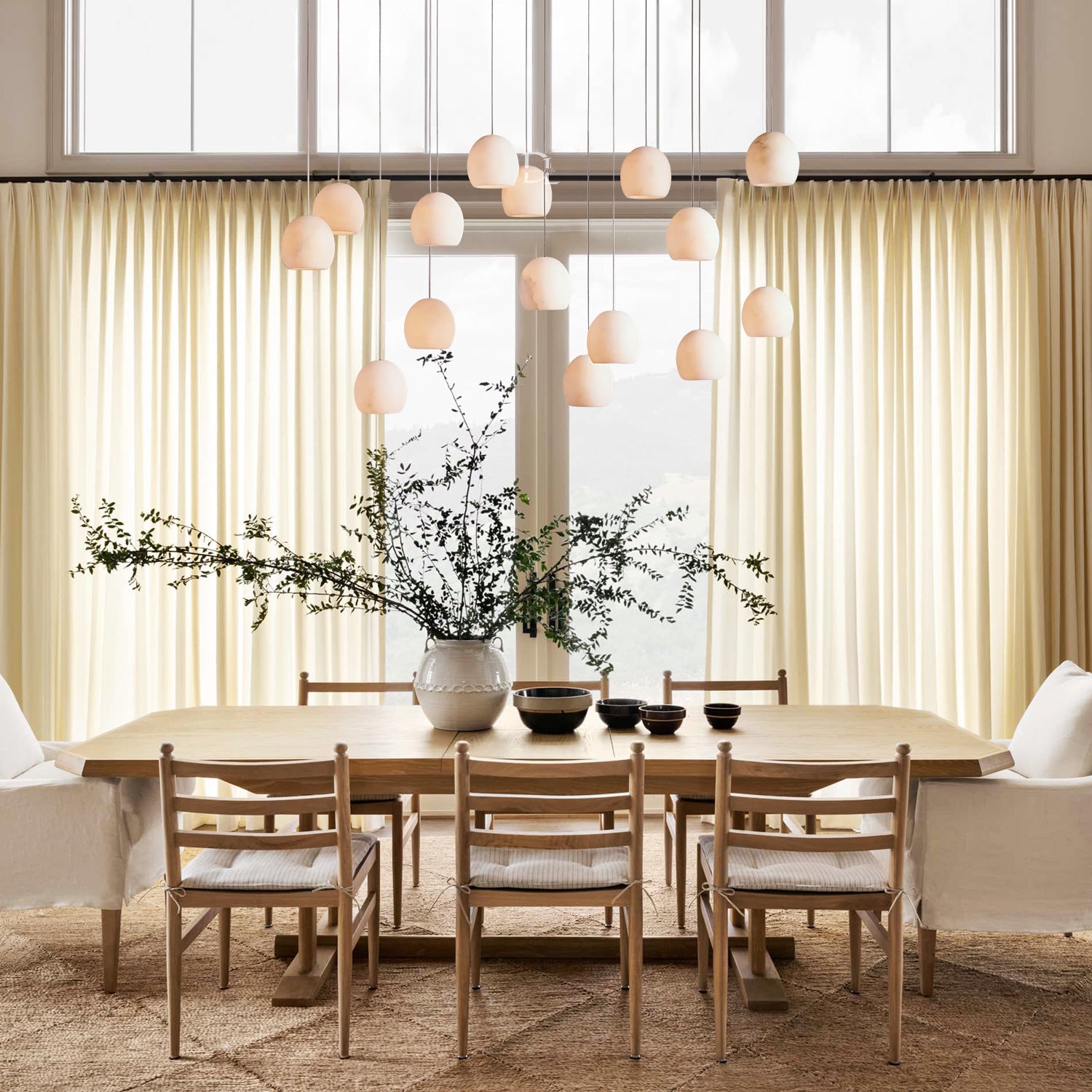 Arica Alabaster Linear Chandelier