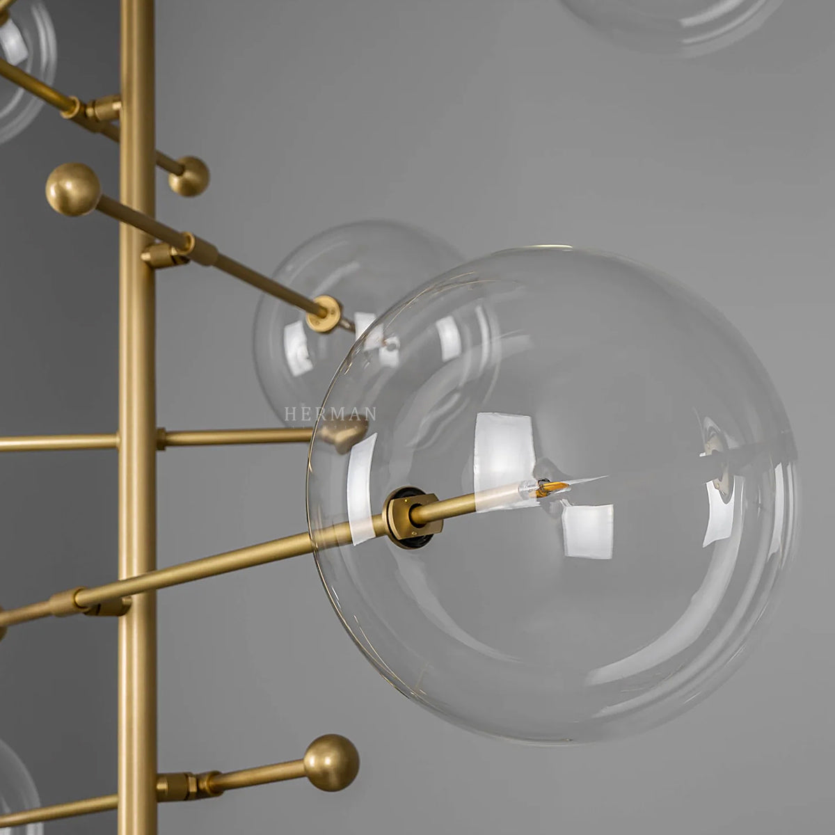 Aero 12-Light Modern Brass Chandelier