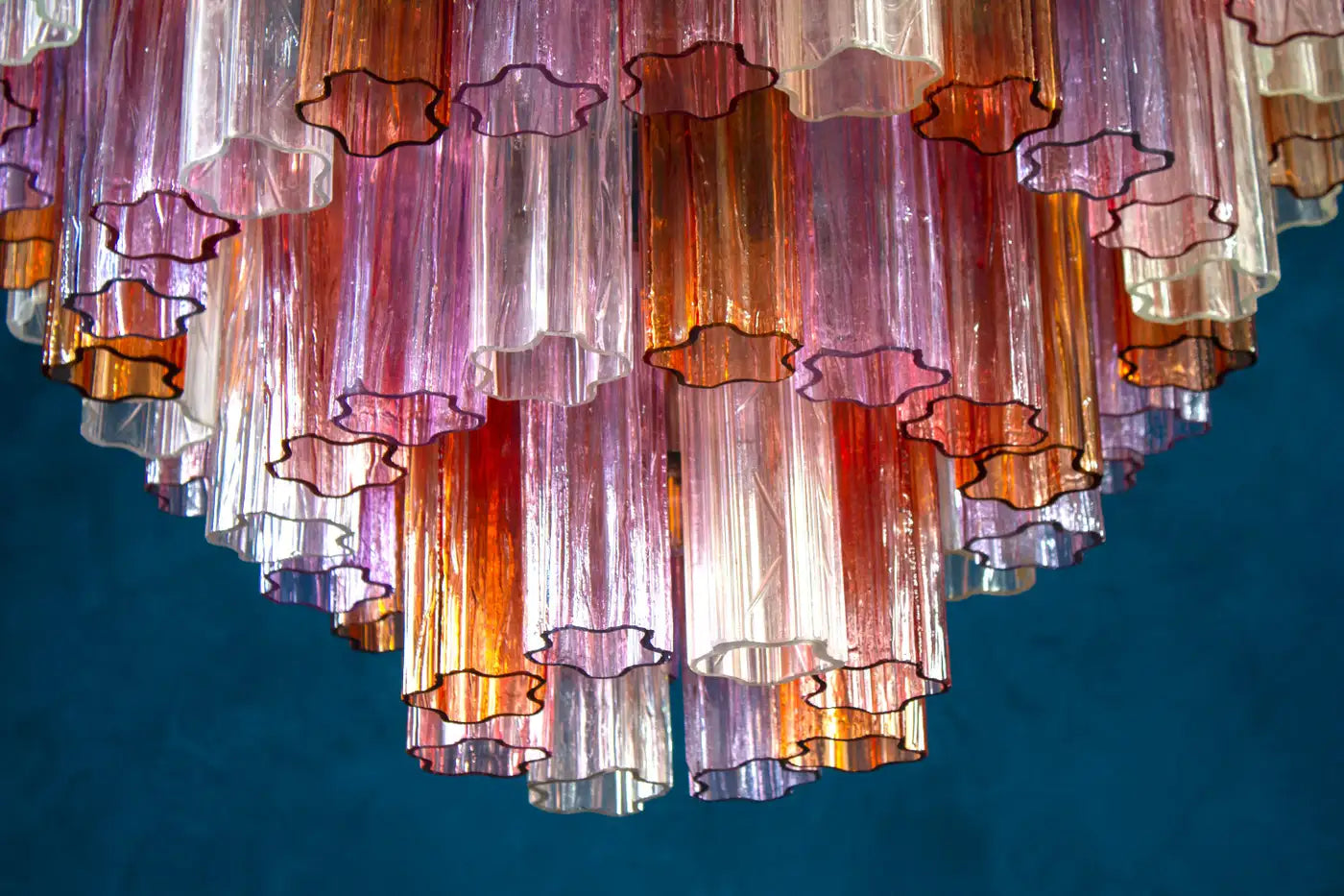 Mid-Century Multicolored Murano Glass Tronchi Chandelier